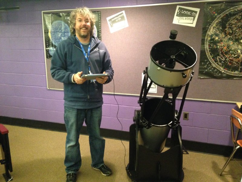 SPACED OUT - NPHS Planetarium director Mr. James Bauman shows off some of his new technology. The purchase of this new technology was made possible by a grant from the NPSD Educational Foundation. 