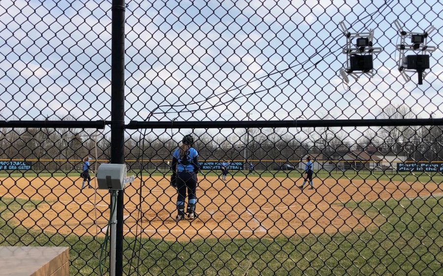 SOFTBALL-+On+a+beautiful%2C+windy+day+the+Knights+were+led+by+a+strong+pitching+performance+by+freshman+standout+Mady+Volpe+and+the+strong+bat+of+junior+Victoria+Juckniewitz.