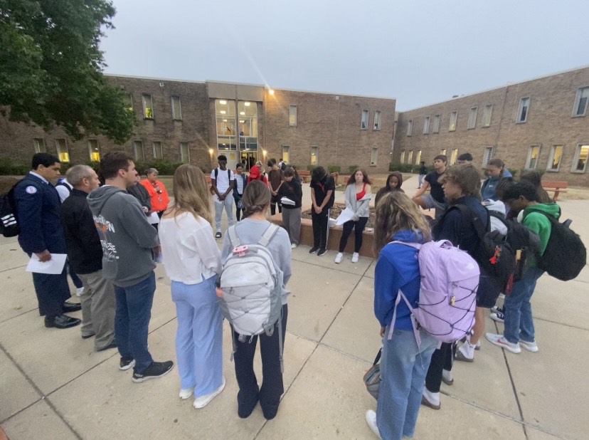 Students at North Penn High School assemble for the world wide event known as "See You at the Pole" on Wednesday, September 25, 2024. 