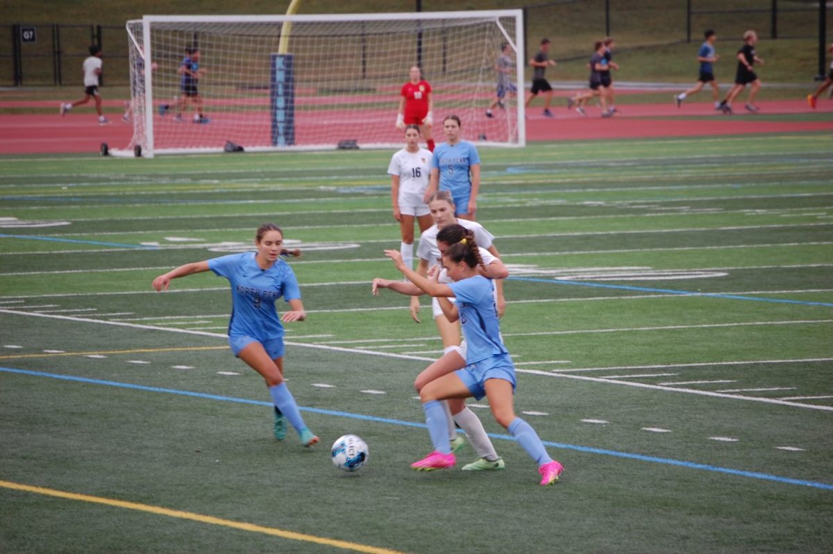 North Penn battles with CB West in a home girls soccer matchup on Friday, September 27, 2024