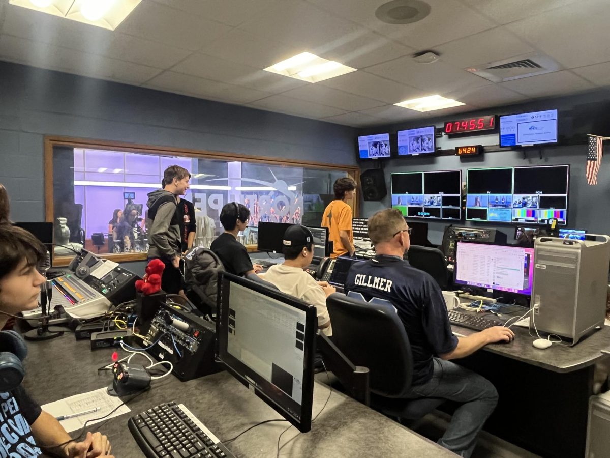 NPTV students work behind the scenes in the control room during the morning show on September 20, 2024. 