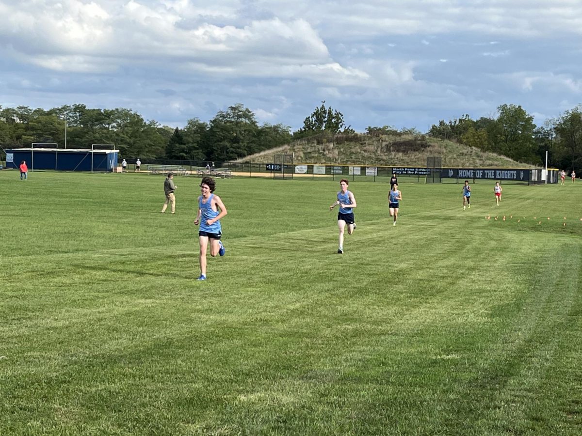 RUNNING AWAY WITH IT: Sophomores Matthew Connelly and Charlie Pearson take a big lead against opposing Souderton 