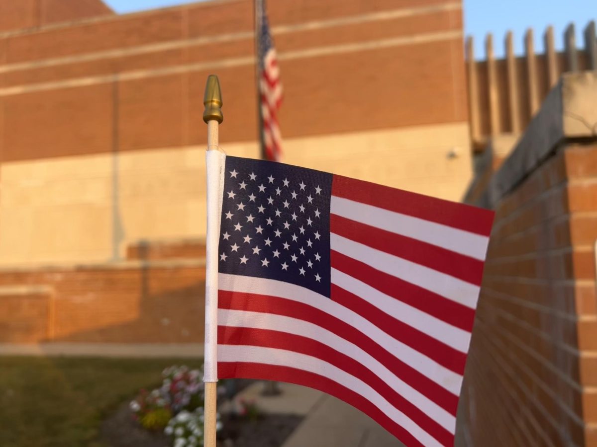 The American flag, flying outside most major buildings, is a visual reminder of the impact each vote has on the future of our democracy. 