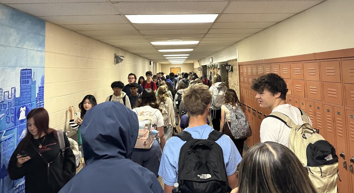 North Penn students racing to get to their next class, worried they won't meet the deadline. 