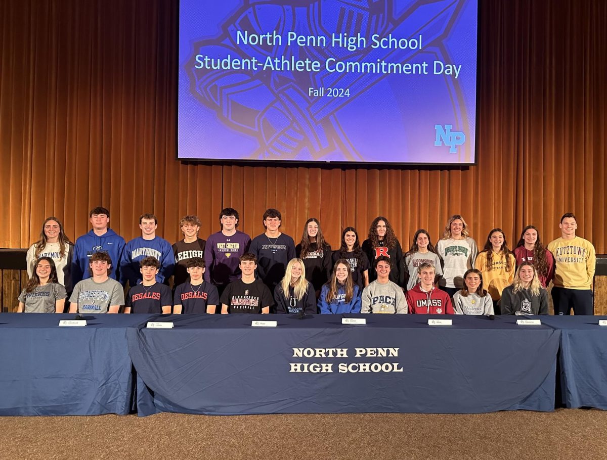 25 seniors made their commitments official on Monday in the NPHS auditorium.