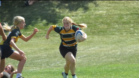 Kyle McBride of the Blackthorn Banshees out of Montgomery County, PA, makes a dash to the try zone against Doylestown. 