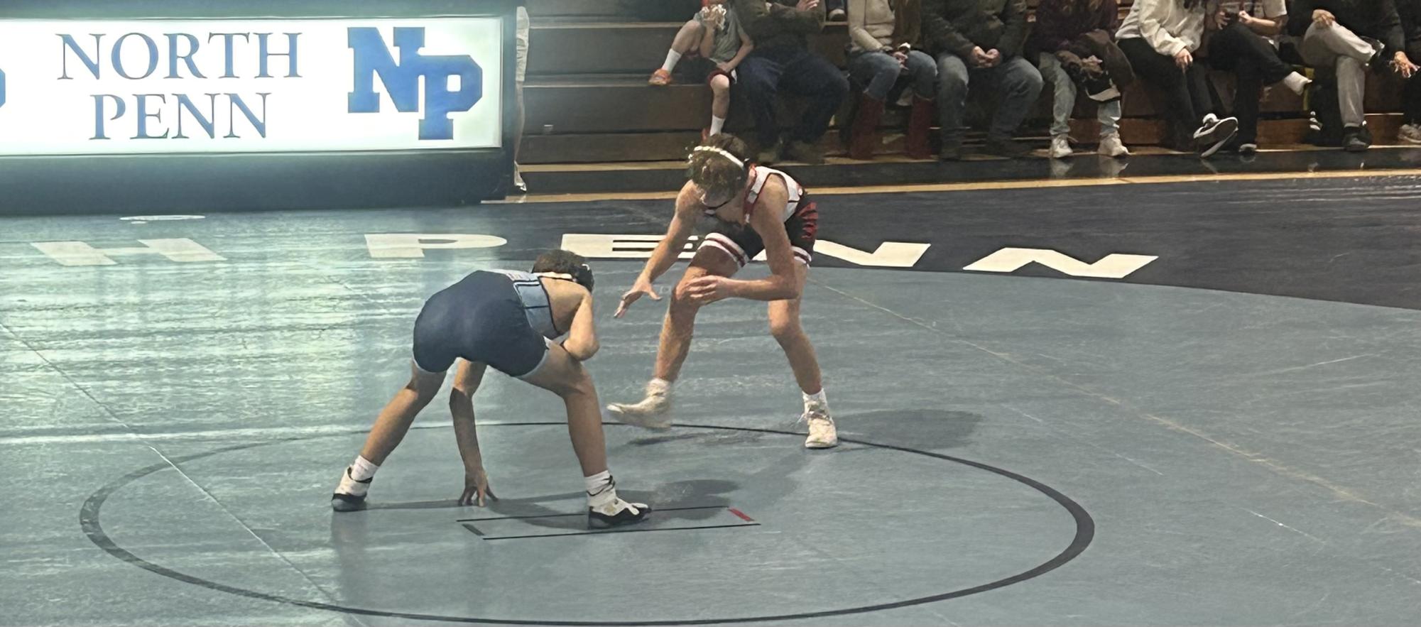 North Penn takes on Souderton on a SOL wrestling match at North Penn HS on January 29, 2025.