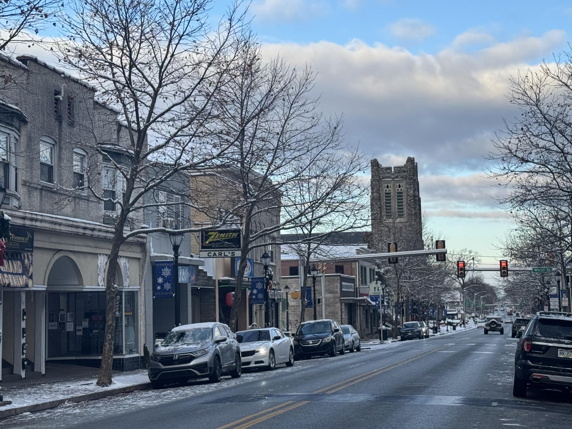 Main St. Lansdale on a snowy day in December, 2024. 