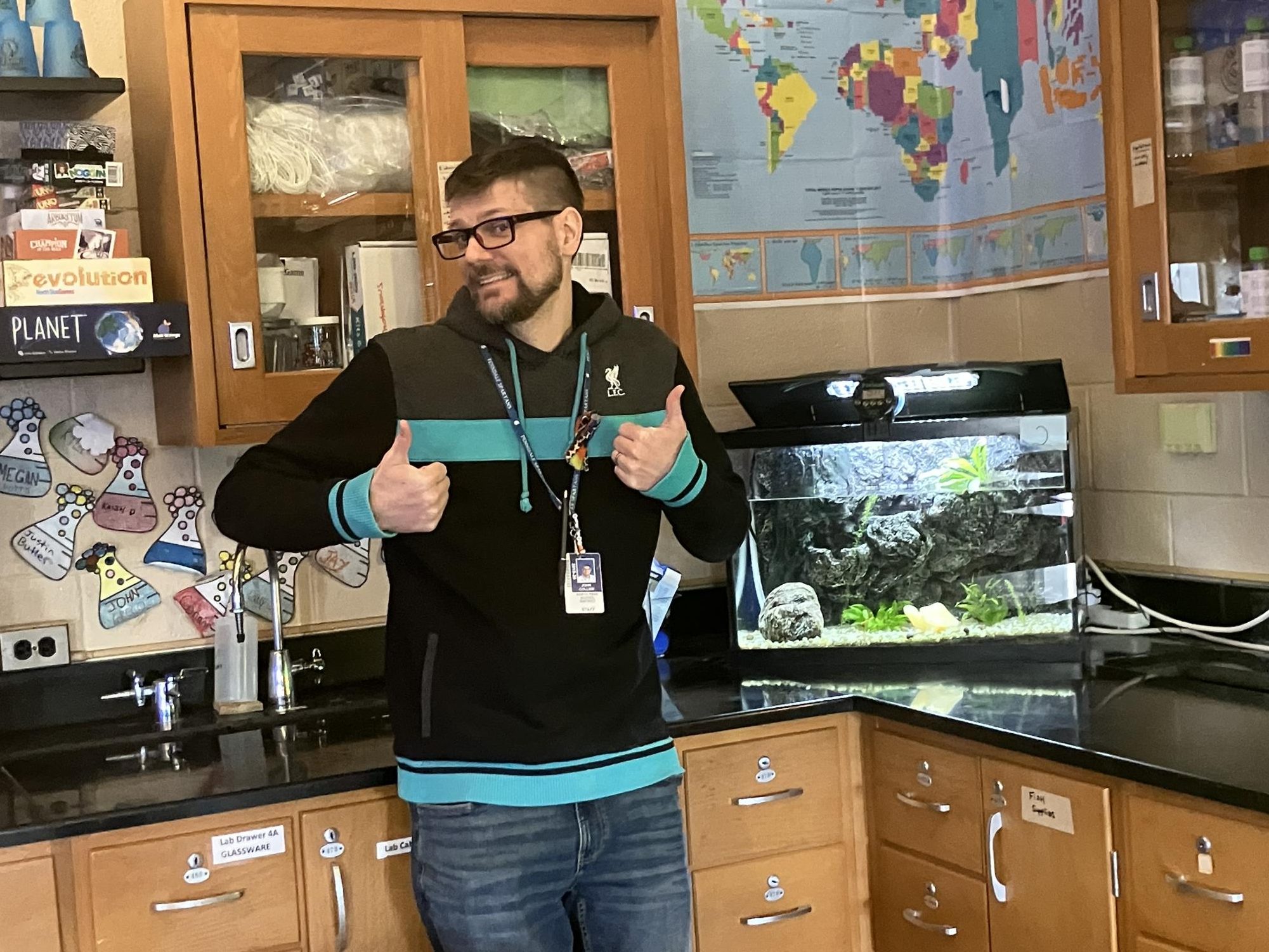 Thumbs Up for Homework? NPHS Science teacher Mr. John Collier has a unique homework schedule in his AP Environmental Science course.