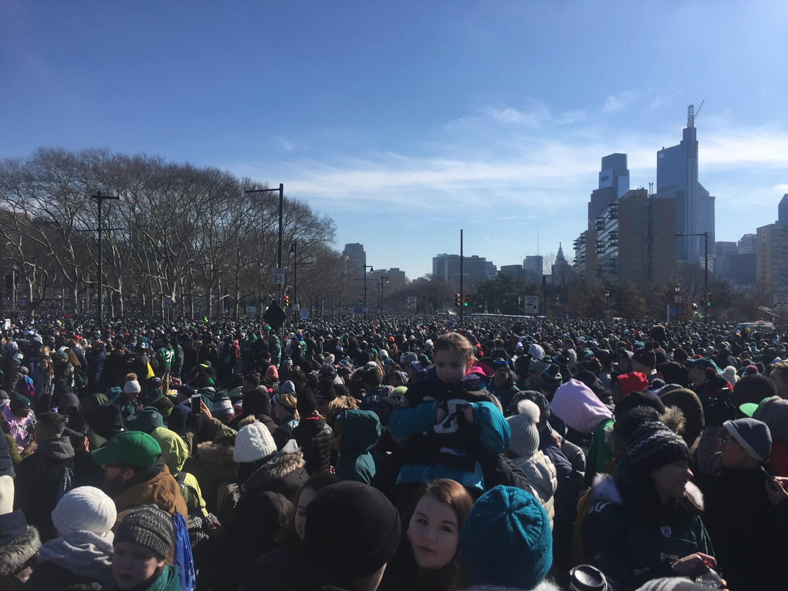 Eagles fans swarming Broad Street for the Superbowl 52 parade