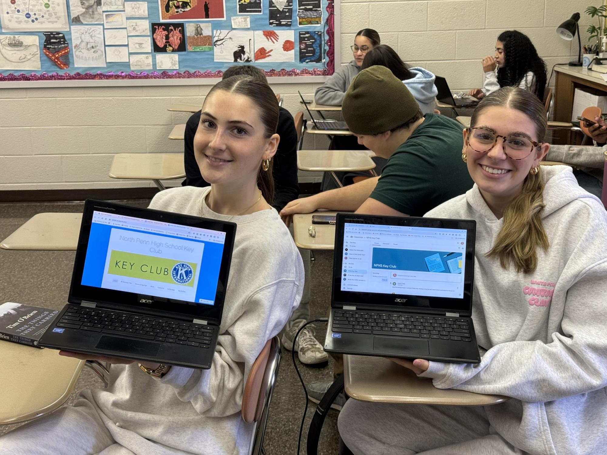 Grace Tarlo (left) and Miranda Hull (right) have both been Key Club members since middle school. 