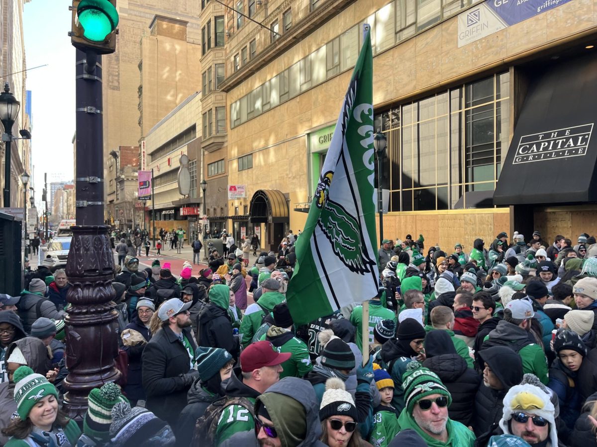 eagles crowd + flag