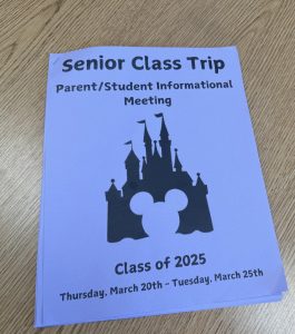 Informational flyer invites students to come to the Disney Trip Meeting 