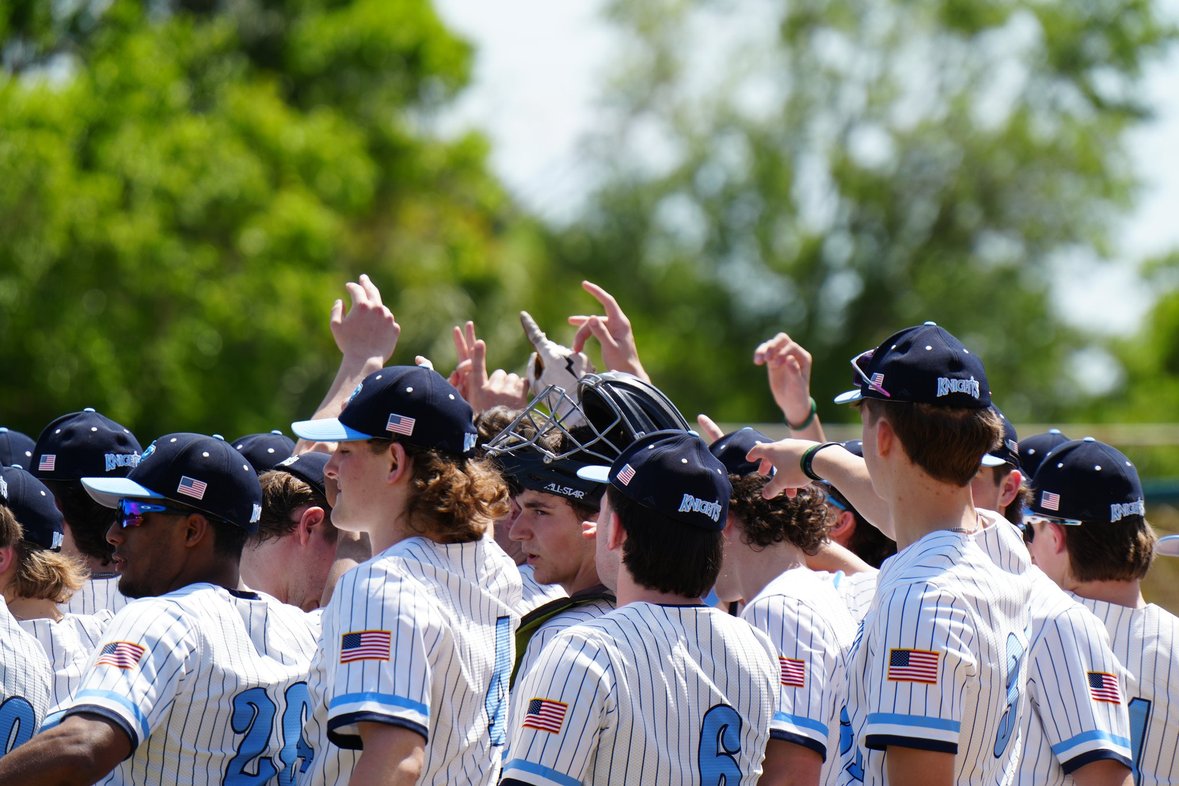 2025 North Penn Baseball team huddling pre-game at spring training in Vero Beach, Flordia