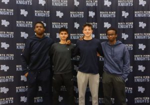 (pictured left to right) Kyle Gordon, Eric Boyce, Justin Landis, and Musa Herzi left the PTCFA meet with the title of state champions.